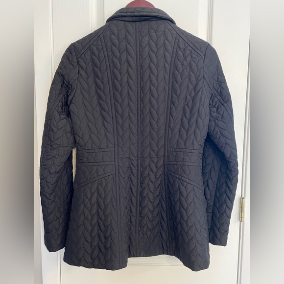 London Fog Women's Black Quilted Coat (with removable hood) - Picture 4 of 14